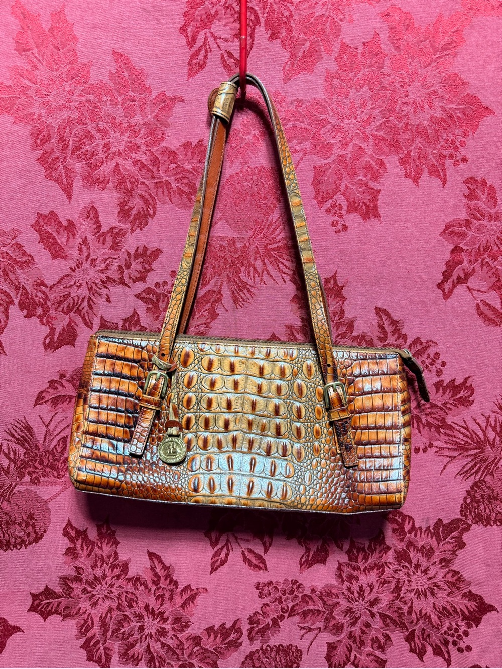 Brahmin croc embossed shoulder bag